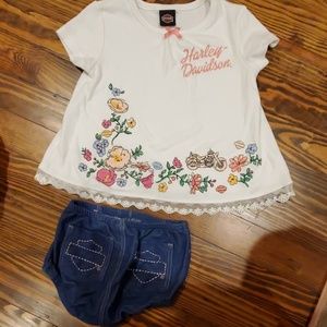 Toddler girl harley Davidson's outfit